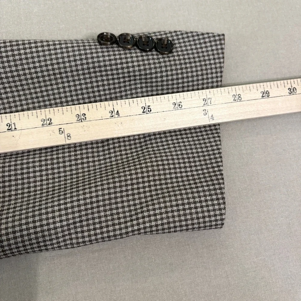 Hickey‎ Freeman Blazer Sport Coat Men Size 52L Brown Houndstooth Wool Two-Button